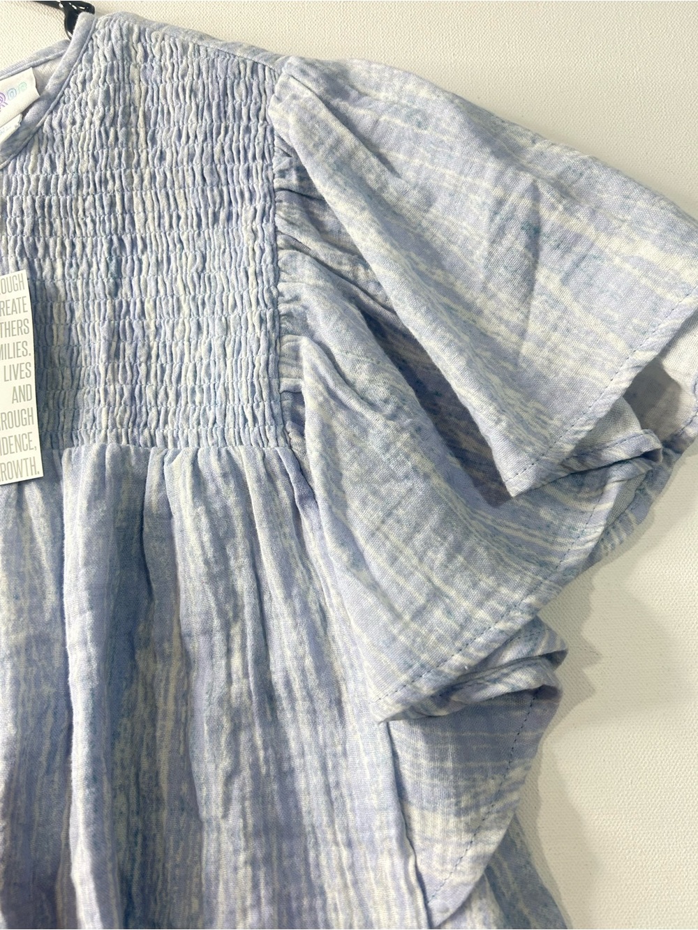 NWT Lularoe XL Maddy Light Blue Flutter Short Sleeve Top - Picture 3 of 7